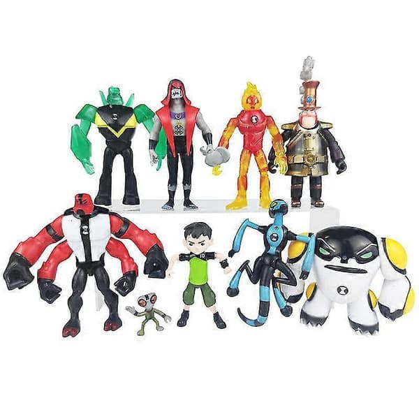 Ben 10 Action Figursett med 9 Karakterleker [JUN]