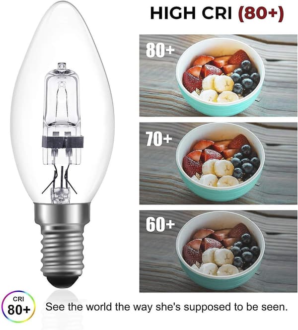 10-pack Dimbar E14 Halogenlampa 42W Varmvit 2700K Transparent C35 [JUN]