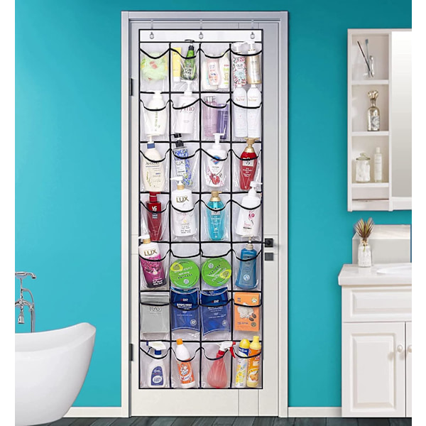 28 Store Lommer Over Dør Skooppbevaring Organizer Garderobe Skohylle Nett Hengende Oppbevaring Skobhenger Holder Organizer Clear