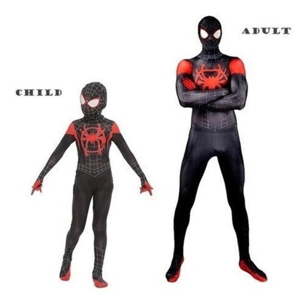 Spiderman Kostym Miles Morales Cosplay Vuxen Halloween 120