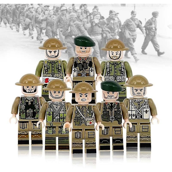 Militärfigurer Set, Militär Playset Soldater, Armékaraktärer Byggkloss Leksaksfigurer