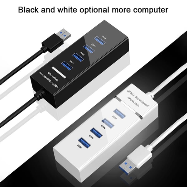 USB 3.0-portar Hub Splitter Adapter Kabel Dator USB Splitter Vit
