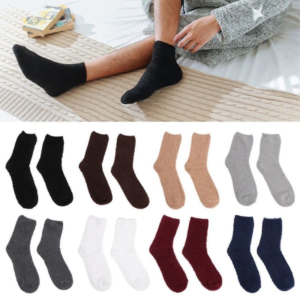 Fashion Sleep Socks Pure Color Bed Floor Coral Velvet Socks Wint