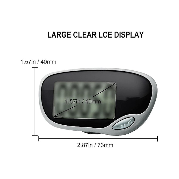 Stegräknare för promenader, exakt pedometer med stor display och bältesklämma för män, kvinnor, barn och seniorer