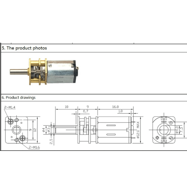 DC 6V højmoment mini elektrisk gearmotor hastighedsreduktionsmotor 50 RPM