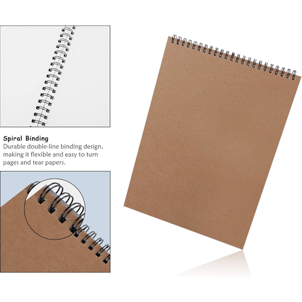 A4 Skitseblok med 60 Sider / 30 Ark 160gsm Tegnepapir [JUN]
