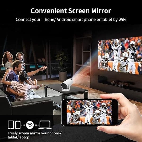 4K Smart Android 12 Mini Projektor med WiFi 5G & Auto Keystone[JUN]