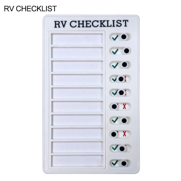 Tjekliste Dagsplanlægger Selvdisciplin Punch Card RV TJEKLISTE RV CHECKLIST