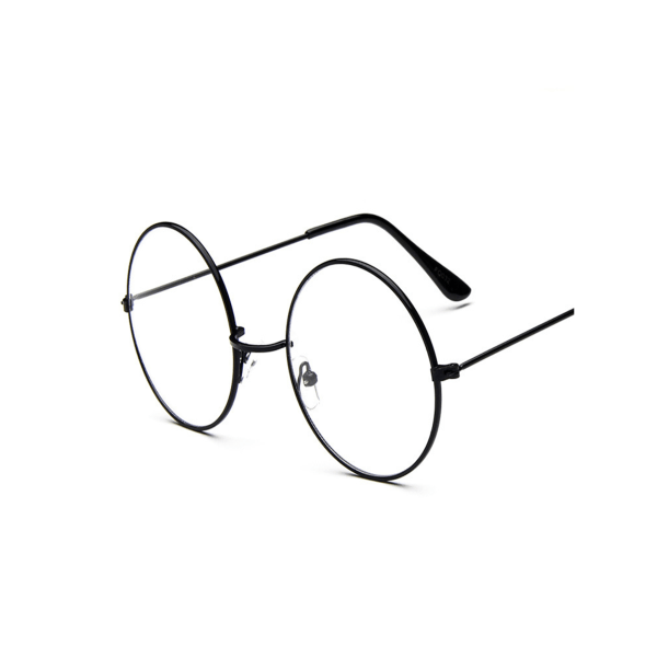 Metal Frame Round Glasses Decorative Flat Glass Glasses for Man