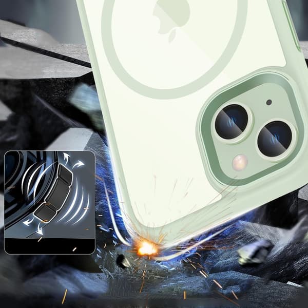 Tech-Protect iPhone 15 Deksel med MagSafe & MagMat Grønn/Transparent[JUN] 70