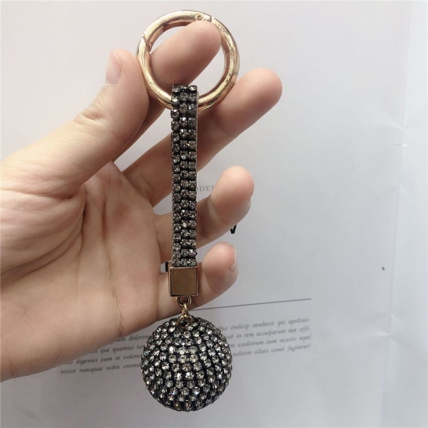 Rhinestone skinnrem Crystal Ball Pendant nøkkelring 5