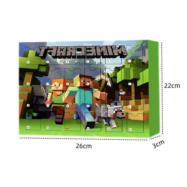 Minecraft Joulukalenteri 2024 - 24 päivän leikkisetti lapsille [JUN]