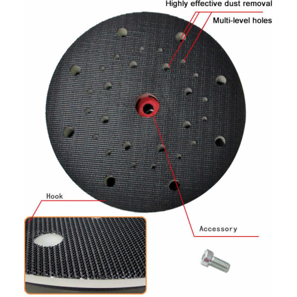 150 mm (6 tum) 8-håls slipplatta kompatibel med Bos-ch Festool