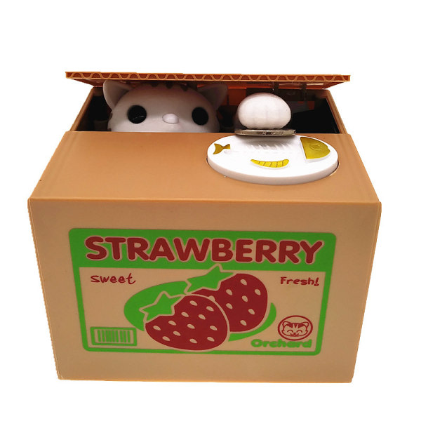 Barns tecknade elektriska spargris jordgubbe stj?l pengar