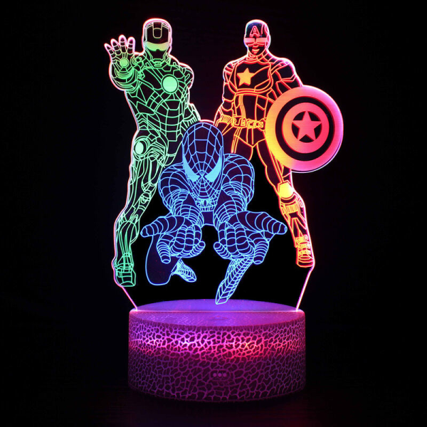 Spiderman nattlampa 3D LED nattlampa för barn julklapp