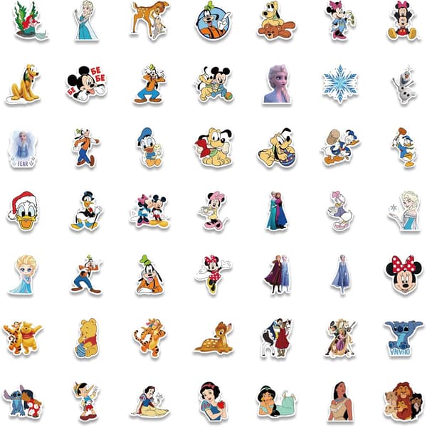 100-pakning Disney-klistremerker for vannflasker og bærbare datamaskiner [JUN]