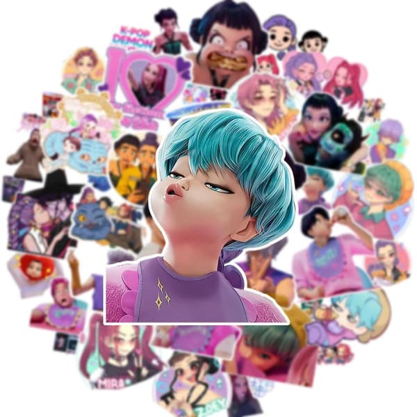 Kpop Demon Hunters Huntrix Saja Boys Sticker Pack - 50 st [JUN] ONESIZE