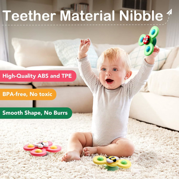 PCS Baby Bath Spinner Toy med roterande sugkoppsnurra