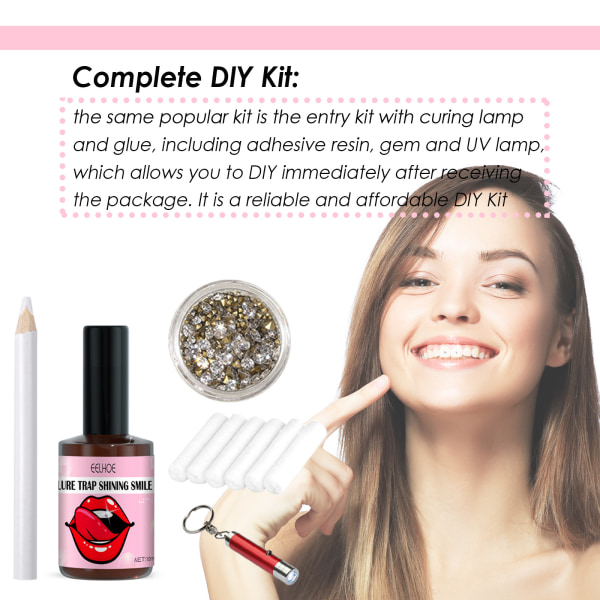 Tann Gem Kit, DIY Tann Gem Kit med herdende lys og lim, Tann Gems for reflekterende tannpynt