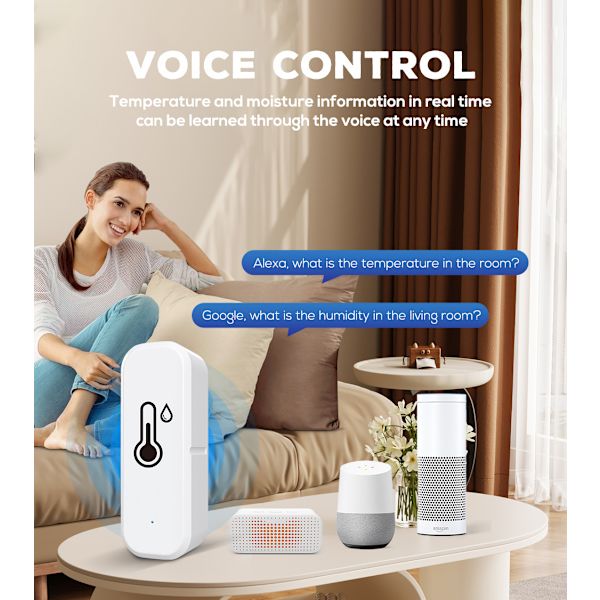 Smart WiFi Termometer & Hygrometer 4-pack med appvarningar