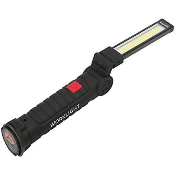 USB uppladdningsbar ficklampa LED-fackla Arbetsljus Bärbar magnet