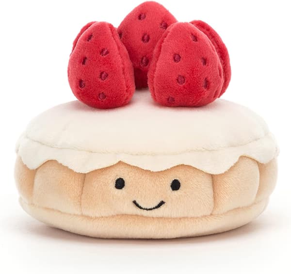 Jellycat Jordbærtart Kosedyr 4\" | Bakeri Kosedyr | Perfekt Gave [JUN]