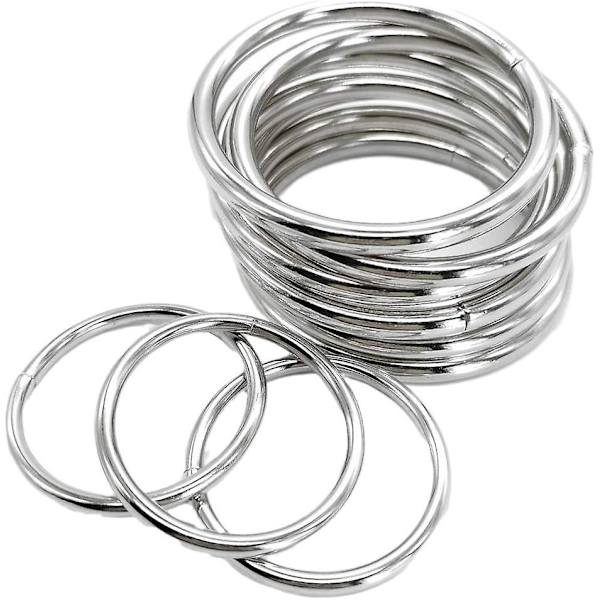 Metalringe 2 tommer til planteophæng Stål Sølvringe Metal Aros De Metal Para Macrame 10 Pak 60mm Små Metal O-ringe