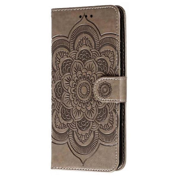 Samsung Galaxy A56 5G PU Læder Mandala Wallet Case i Grå[JUN] Multicolor Grey