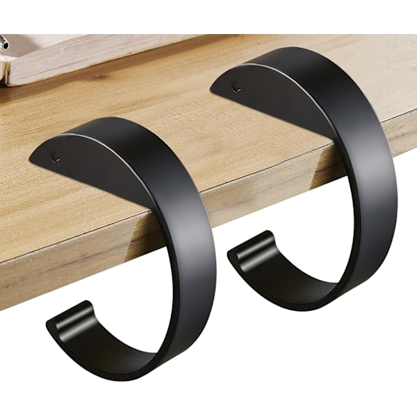 2PCS Handväskkrok för Bord C-Form Handväskhängare Hållare, Skrivbordsväskekrok för Hängande Väska, Heavy Duty Väskekrok Handväskkrok Ideal Handväskhållare(Svart) color