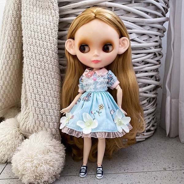 Neo Blyth Dockan Anpassad NBL Glansigt Ansikte, 1/6 OB24 BJD Blyth Dockan Anpassad Blyth Dockor för Flickor, Present för Samling NBL09 HNBL23