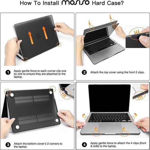 Stødsikkert ventileret klart sort etui til MacBook Air 13-tommer M4 M3 M2[JUN] Svart size