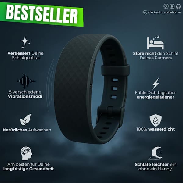 Fitsleep 2025 Vibrerende Søvntracker Alarmbånd til Dyb Søvn[JUN]