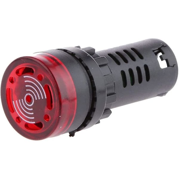 AC/DC 12V 22mm Rød LED-summeralarmsignal Blinkende Lys Pipende Summer Advarselslampe Monteringshull Med Summer For Instruksjoner/Advarsel/Kollisjonssignaler