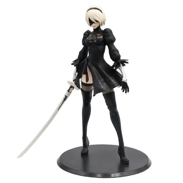 Anime NieR 2b YoRHa Kvinde Phicen Action PVC-figur Sort