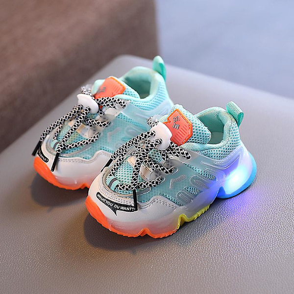 Frozen Elsa Mesh LED Lysende Sneakers Børnesko Sommer Efterår Purple1 Purple1 22