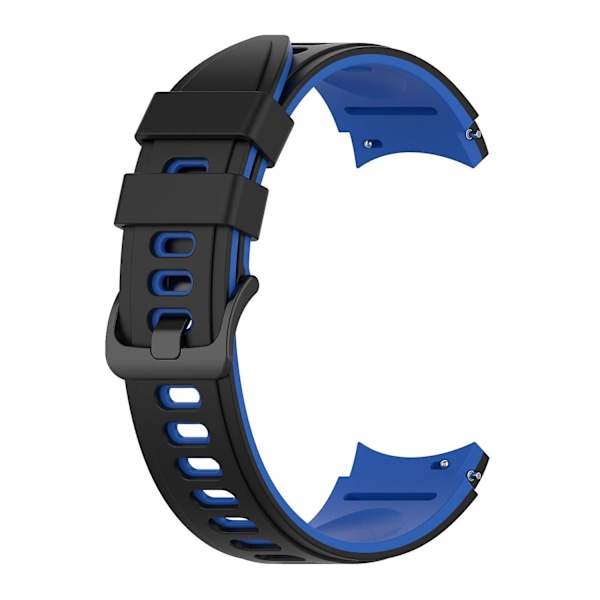 Tvåfärgat silikonarmband för Galaxy Watch4/5/6 40mm 44mm/Watch6 Classic 43mm 47mm/Watch 5 Pro 45mm Black Blue