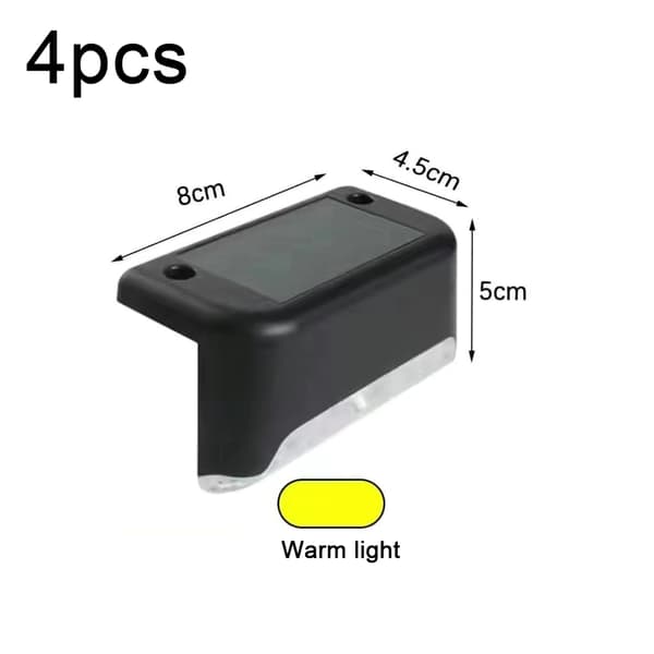 Solcellelamper for utendørs bruk, 4-pakning, svarte solcellelamper med LED-belysning, vanntette [JUN]