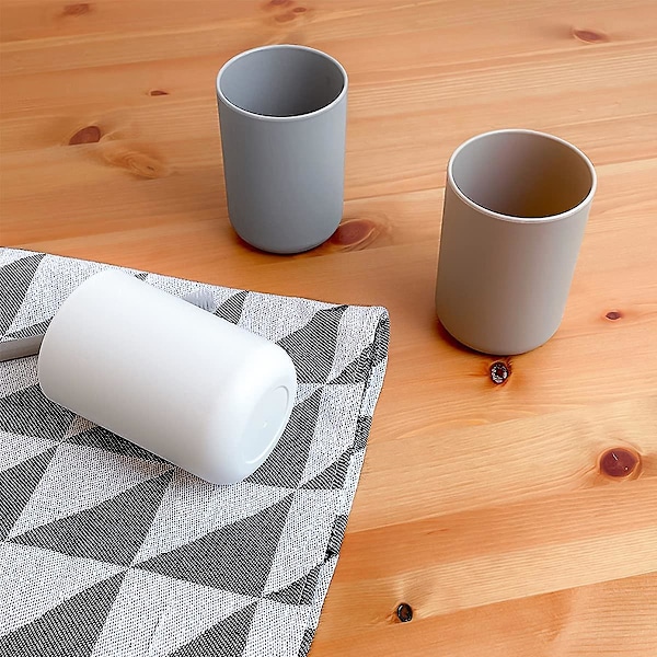 3-pack tandborstmugg i plast, munsköljsmugg, resemunsköljsmugg, Crday-gåva