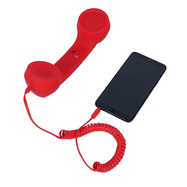 Mobiltelefon håndsæt telefon ekstern mikrofon retro red