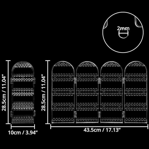 Foldbart øreringsstativ, der kan rumme 120 par øreringe - Perfekt