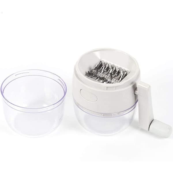 Manual Nut Chopper with Non-Slip Base, Adjustable Fine and Coarse Grinding for Peanuts, Sesame, and Dried Fruit, White 15.5 Cm