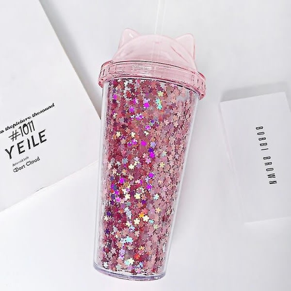 New Creative Plastic Bpa-free water bottle with straw flash