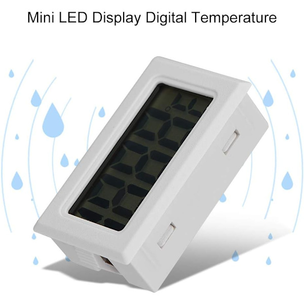 LCD digital termometer Akvarium kylskåp inbäddad elektronisk termometer Ingen sladd krävs Inbyggd termometer
