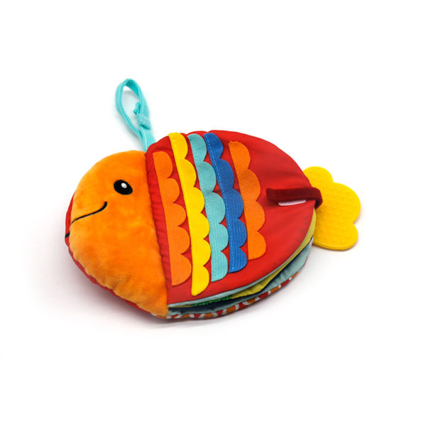 3D Baby Polyestertygbok Interaktiv fiskskalla Lärleksak Montessori Mjuk bok Spädbarnsvagn Tillbehör Present