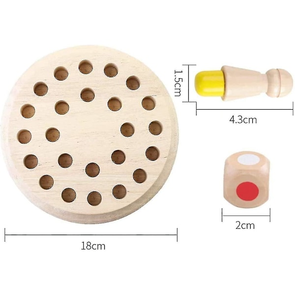 Memory Match Stick Schack, Träspel, Trä Minnesschack, Memory Chess Trä, Memory Chess Learning Toy, Memory Chess, Portable Chess (FMY)