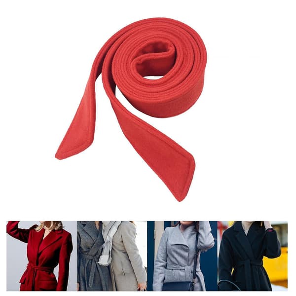 Uldfrakkebælte til kvinder, alsidig bindestil, lang trenchcoat-sash [JUN] 180cmx5cm red