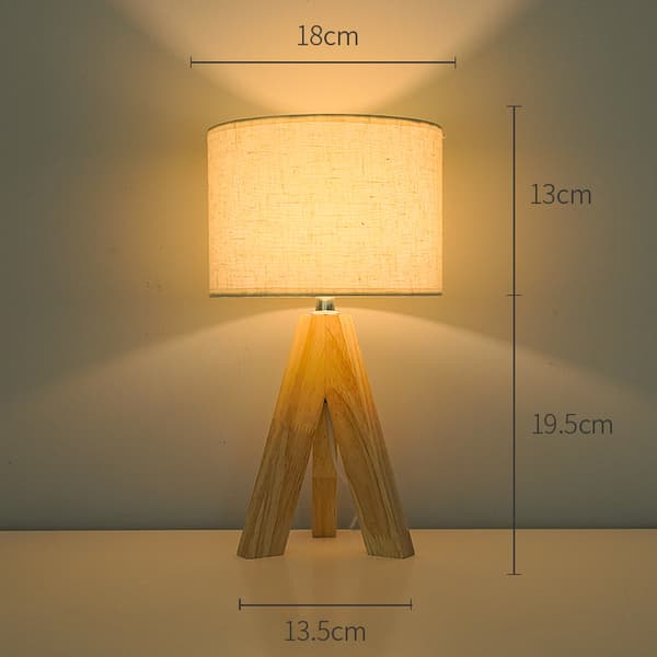 2-pack sängbordslampor med trästativ, energiklass F[JUN]