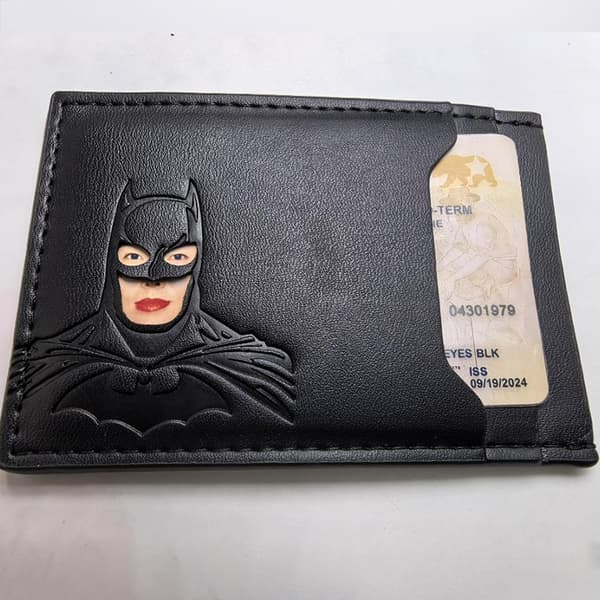 Superhelte maske læder patch pung kortholder [JUN]