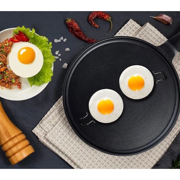 Æg- og omeletforme i rustfrit stål - sæt med 4 stk.