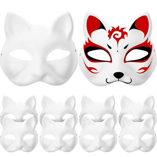 10 stk tomme kattemasker til dekoration DIY maling maskerade